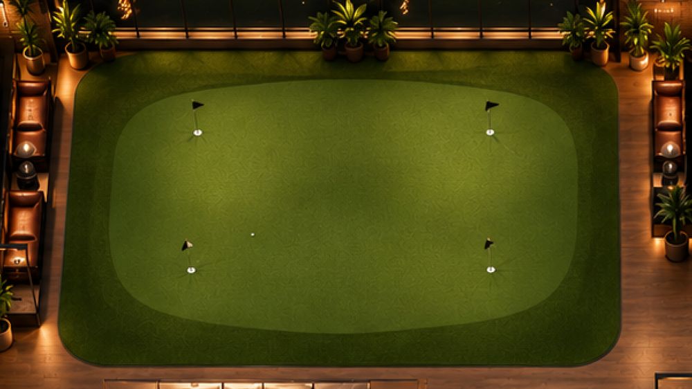 Overhead view of the short game green